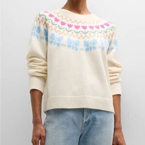 Rails Zorana Meadow Intarsia Sweater Wool Cashmere Fair Isle Tulip Butterfly XL